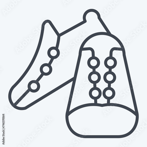 Icon Shoes related to Bicycle symbol. line style. simple design editable. simple illustration photo