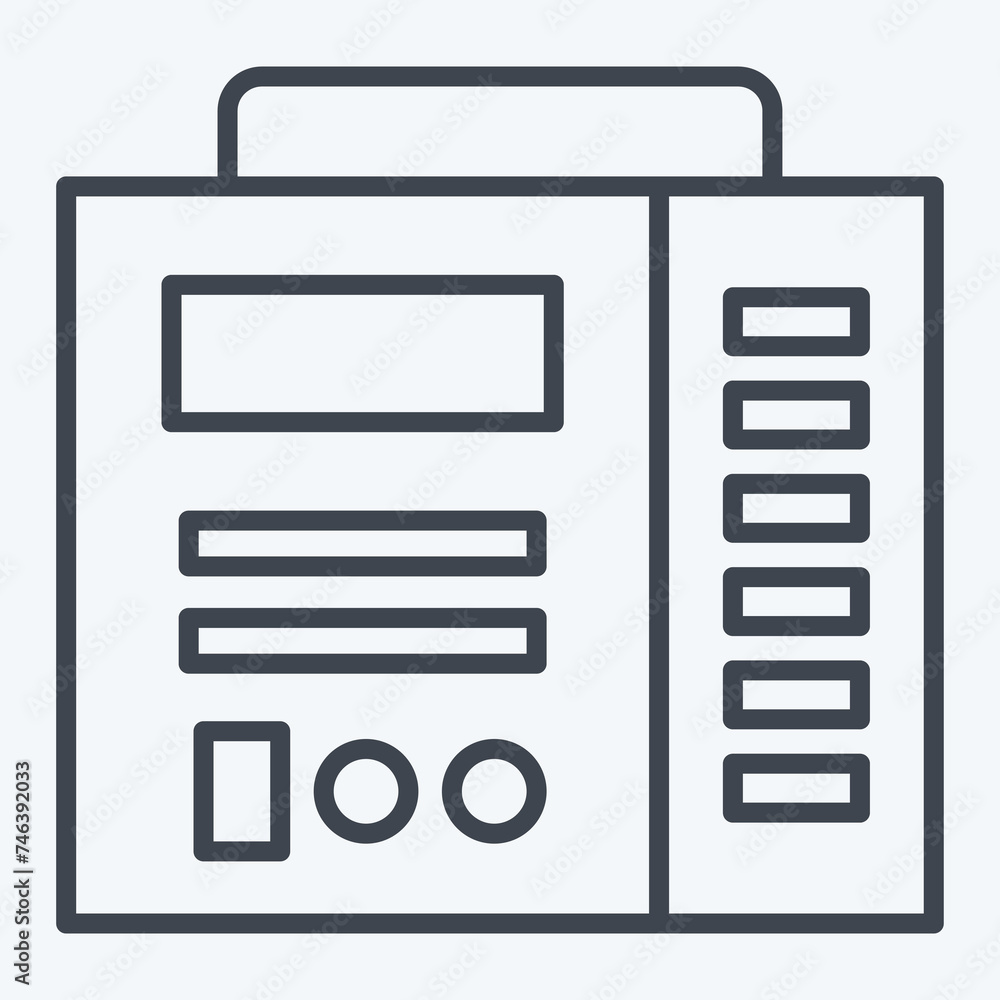 Icon Welding Machine. related to Welder Equipment symbol. line style. simple design editable. simple illustration Icon Welding Machine. related to Welder Equipment symbol. line style. simple design editable. simple illustration