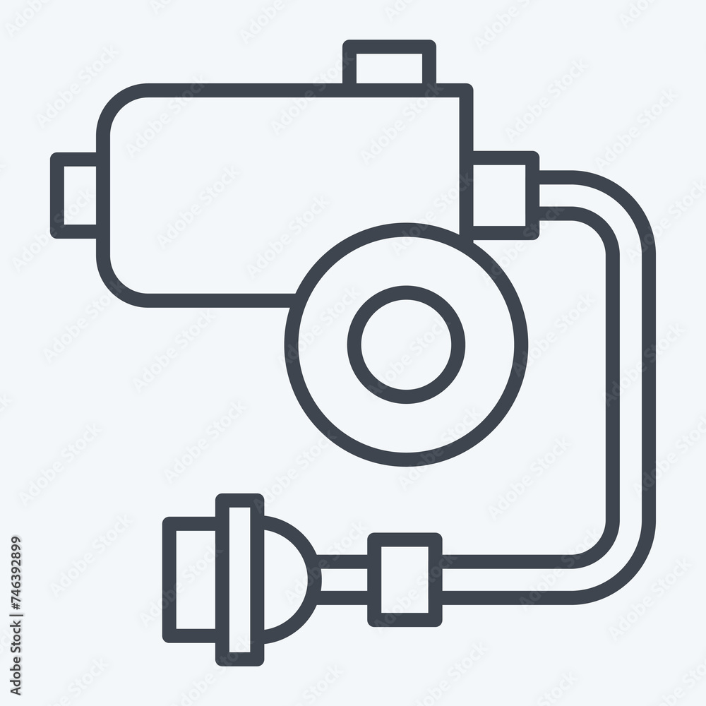 Icon Wiper Motor. related to Car Maintenance symbol. line style. simple design editable. simple illustration Icon Wiper Motor. related to Car Maintenance symbol. line style. simple design editable. simple illustration