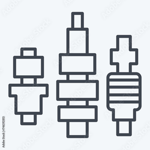 Icon Glow Plug. related to Car Maintenance symbol. line style. simple design editable. simple illustration