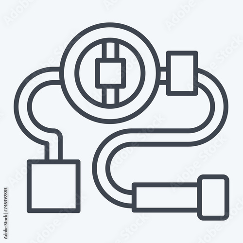 Icon Steering System. related to Car Maintenance symbol. line style. simple design editable. simple illustration photo