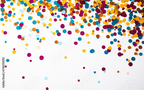 Mardi Gras Colors Sprinkled Isolated on White Background.