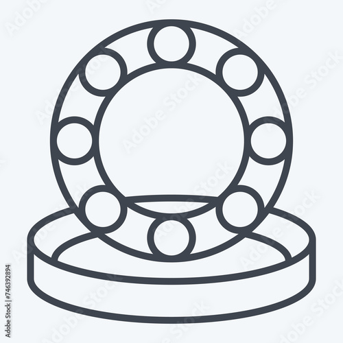 Icon Wheel Bearings. related to Car Maintenance symbol. line style. simple design editable. simple illustration