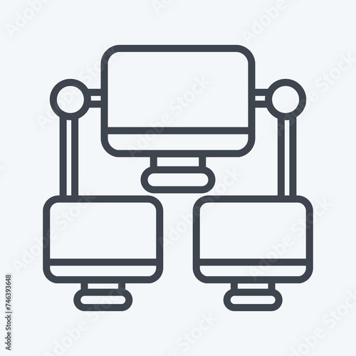 Icon Connection Computer. related to Communication symbol. line style. simple design editable. simple illustration photo