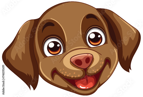Vector illustration of a cheerful brown dog