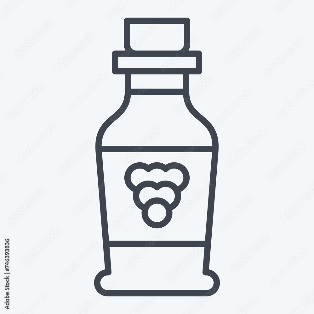 Icon Grape Win. related to France symbol. line style. simple design editable. simple illustration