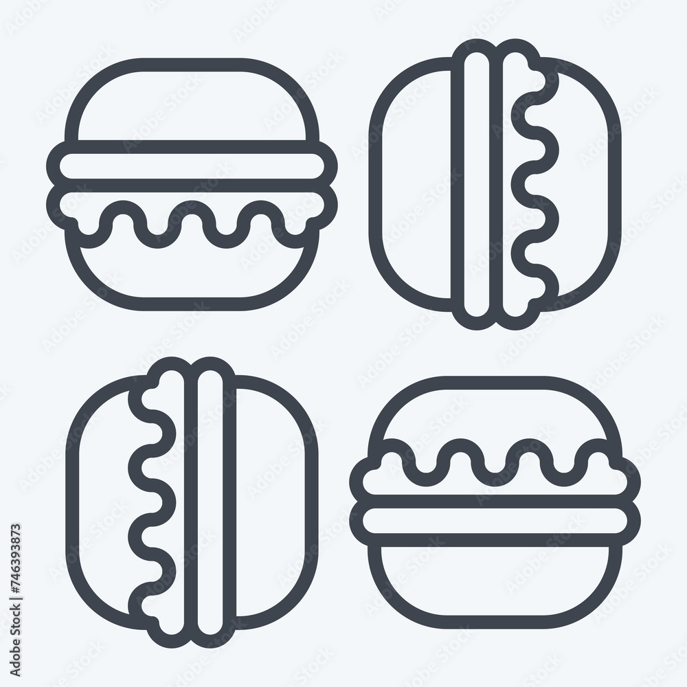 Icon Macaron. related to France symbol. line style. simple design editable. simple illustration Icon Macaron. related to France symbol. line style. simple design editable. simple illustration