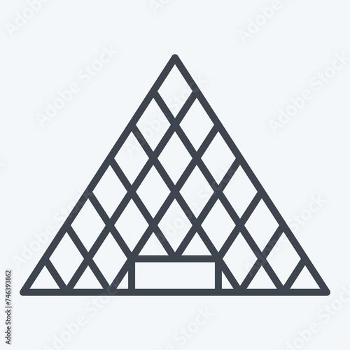Icon Musee Du Louvre. related to France symbol. line style. simple design editable. simple illustration