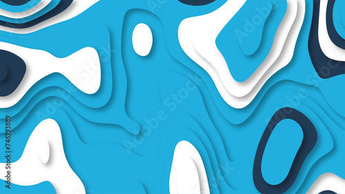 Papercut multi layers 3D color texture vector background. Abstract topography concept design or flowing liquid illustration for website template. Smooth origami art shape paper cut