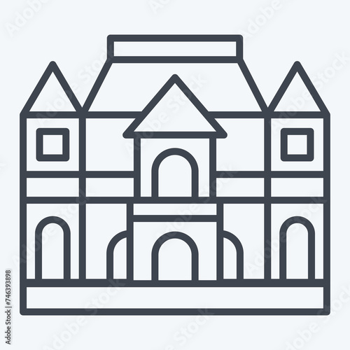 Icon Musee Rodin. related to France symbol. line style. simple design editable. simple illustration
