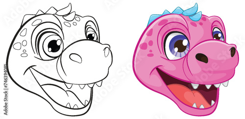 Colorful and playful dinosaur character design