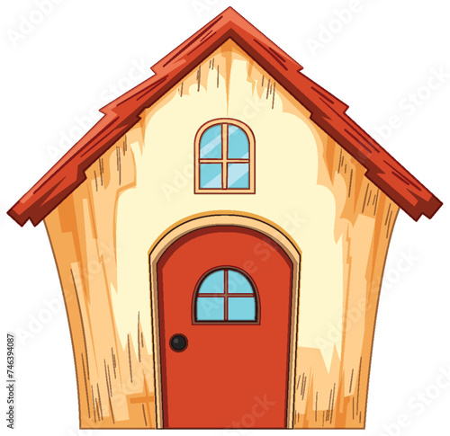 Colorful, whimsical vector illustration of a house