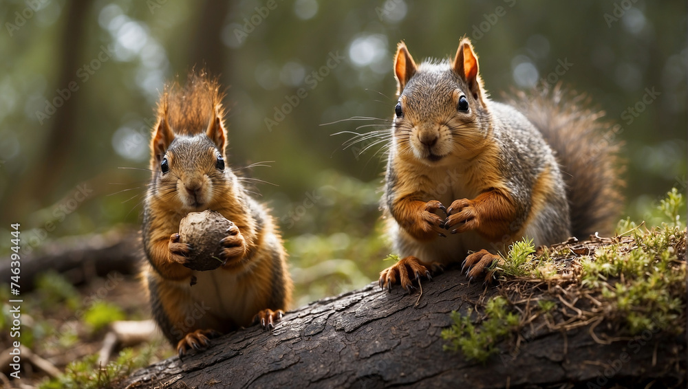 Obraz premium red squirrel in the forest