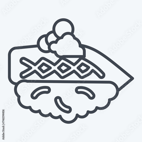 Icon Kohada. related to Sushi symbol. line style. simple design editable. simple illustration photo