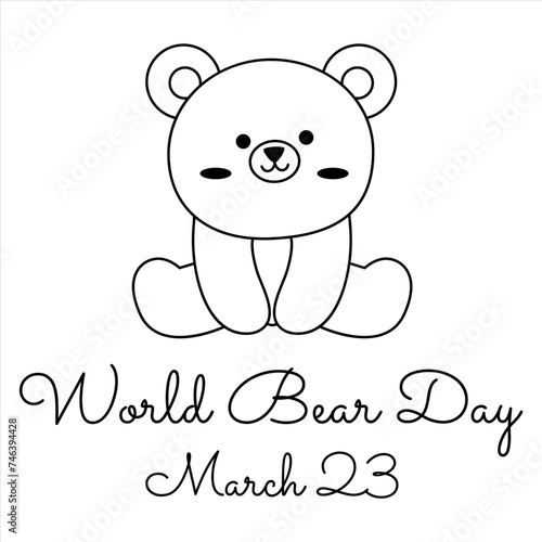 line art of World Bear Day good for World Bear Day celebrate. line art. illustration.