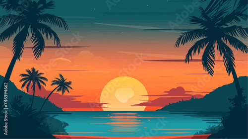 sunset on the beach © Dmitriy