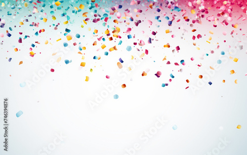 Confetti Drizzle Evoking Magic Isolated on White Background.
