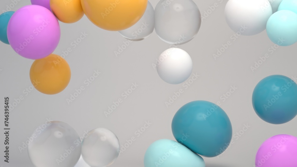 Colorful Floating Soft Balls Background