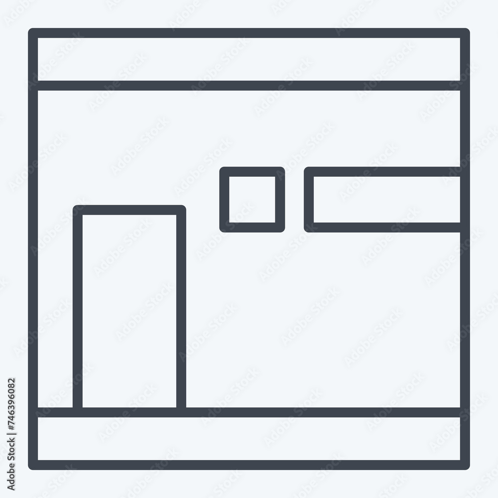 Icon Kaaba. related to Ramadan symbol. line style. simple design editable. simple illustration Icon Kaaba. related to Ramadan symbol. line style. simple design editable. simple illustration