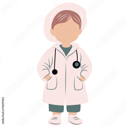 cute cartoon doctor girl ai generative