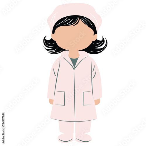 cute cartoon doctor girl ai generative