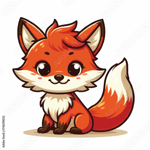 Cute fox vector  on white background
