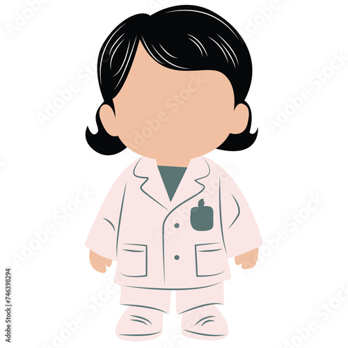 cute cartoon doctor girl ai generative