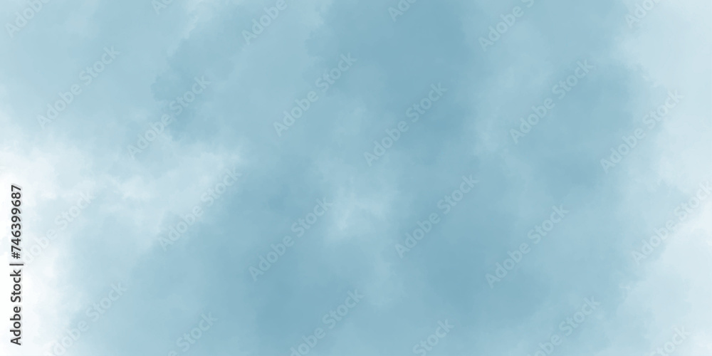 Sky blue cloudscape atmosphere.ice smoke,vintage grunge for effect.fog effect,smoke swirls brush effect.empty space.dreamy atmosphere powder and smoke clouds or smoke.
