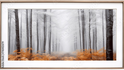 framed painting on the wall landscape autumn frame interior gallery © kichigin19