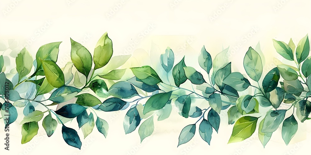 Watercolor botanical illustration featuring vintage flora perfect for backgrounds or posters seamless background. Concept Botanical Illustration, Vintage Flora, Watercolor Art, Seamless Background