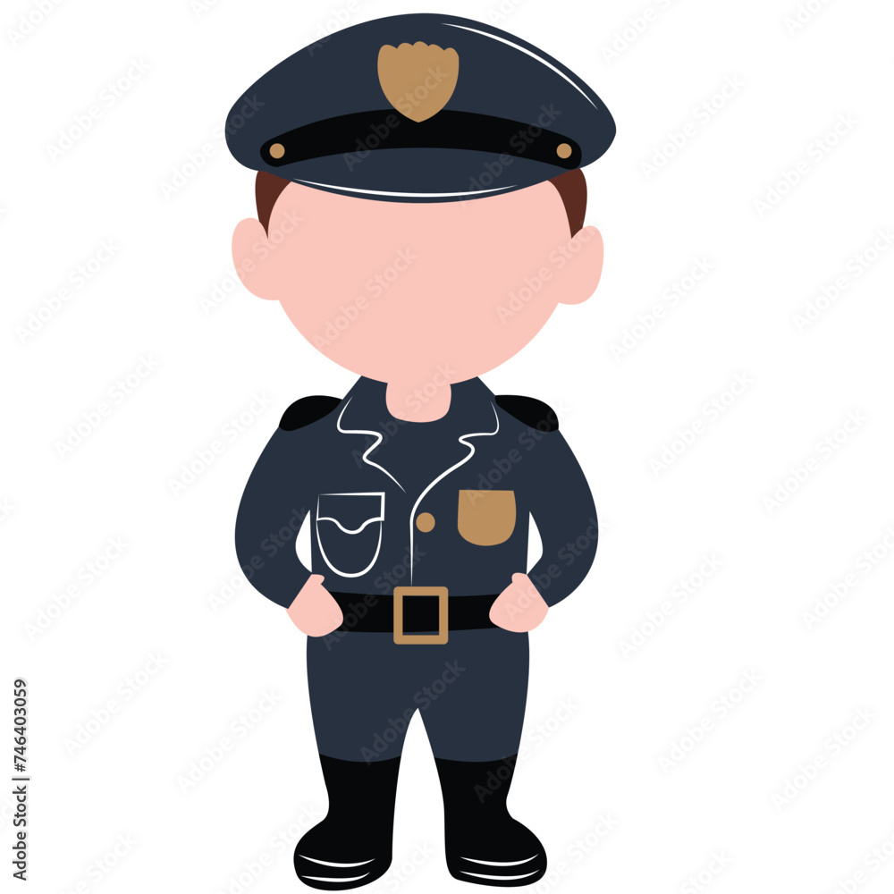 cute cartoon policeman ai generative cute cartoon policeman ai generative