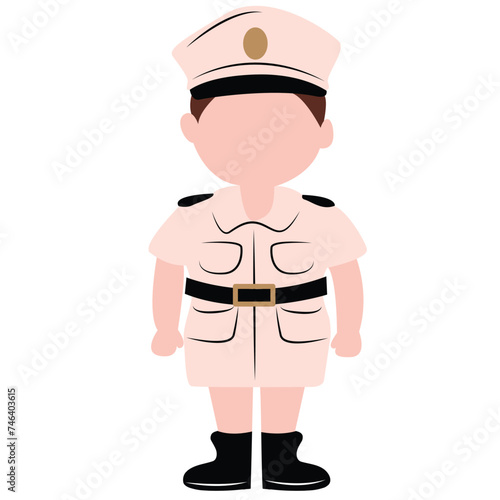 cute cartoon police girl ai generative
