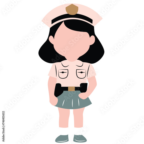 Wallpaper Mural cute cartoon police girl ai generative Torontodigital.ca