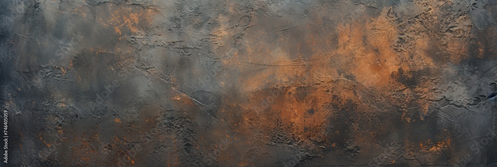 Metal Surface Texture Art - Abstract Dark Brown Design on Rusty Blackboard Background
