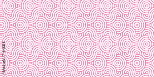 	
Modern diamond geometric waves spiral pattern and abstract circle wave transparent lines. pink seamless tile stripe geomatics create retro square line backdrop pattern background. Overlapping Patter