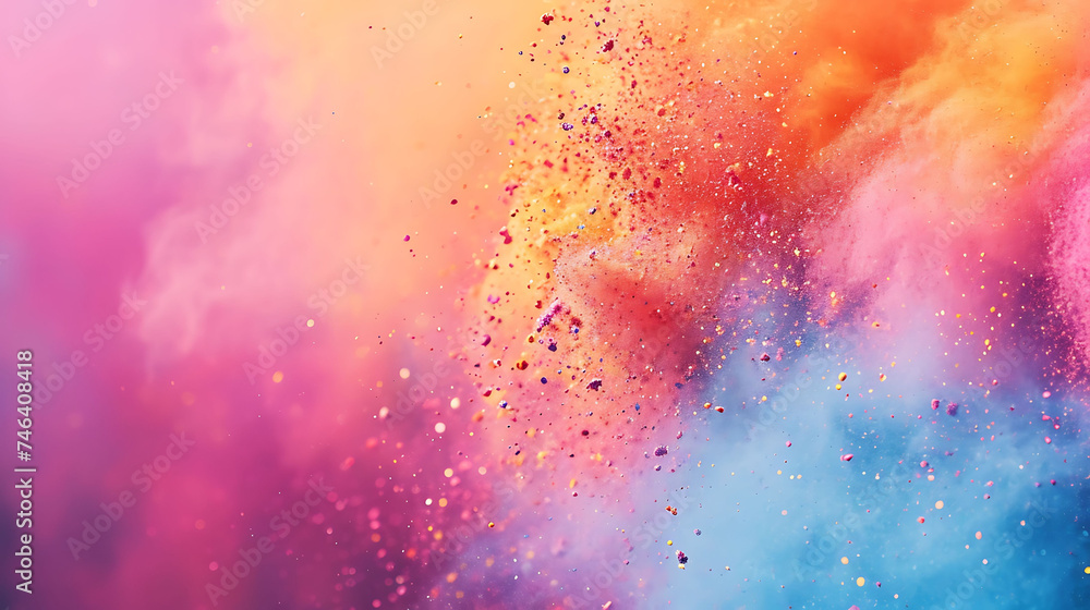 Holi colors splash explosion on dark background Holi colors splash explosion on dark background