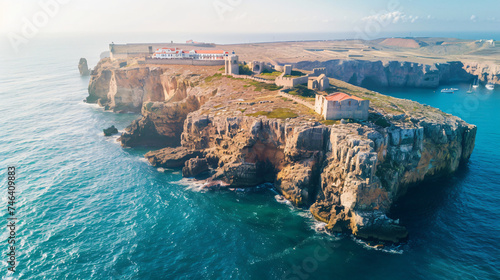 Aerial view of Sagres fortress (Fortaleza).