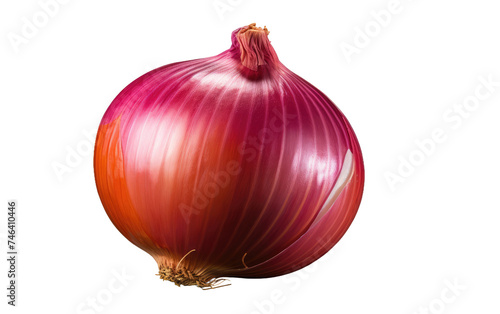 Close Up of Red Onion. The onion is characterized by its red outer skin and multiple layers. It is a common ingredient used in cooking. on a White or Clear Surface PNG Transparent Background.