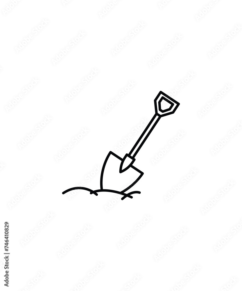 shovel icon, vector best line icon. shovel icon, vector best line icon.