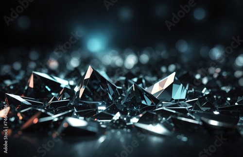 Faceted texture abstract black crystal background