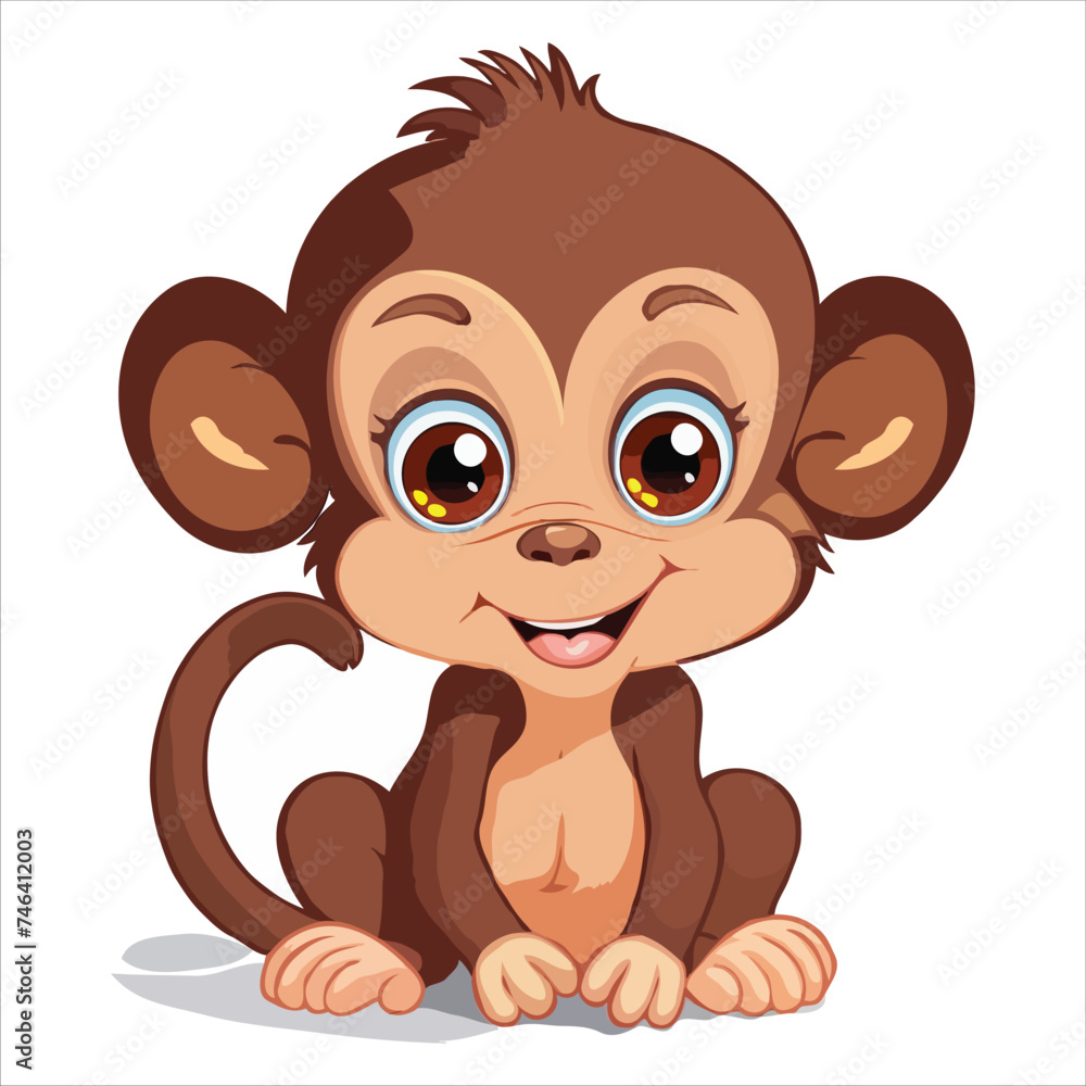 Cute Monkey cartoon vector icon illustration Cute Monkey cartoon vector icon illustration