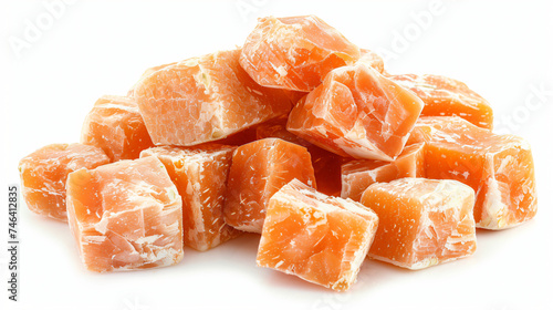 Pile of fresh cubes and carrots 