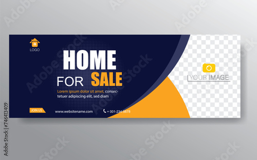 Home banner template. Web Design Elements - Header Design. Abstract geometric web banner template on grey background. Modern banner.