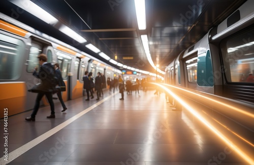 Fast high-speed subway overground in a modern city