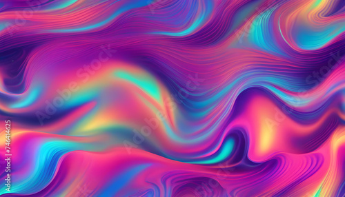 Dynamic Neon Wave: Holographic Gradient Liquid Design