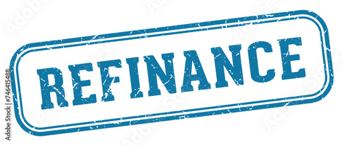 refinance stamp. refinance rectangular stamp on white background