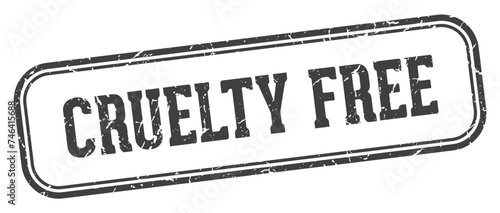 cruelty free stamp. cruelty free rectangular stamp on white background