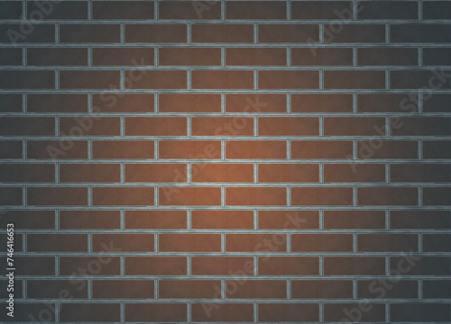 A brick wall with lighting in the center. 