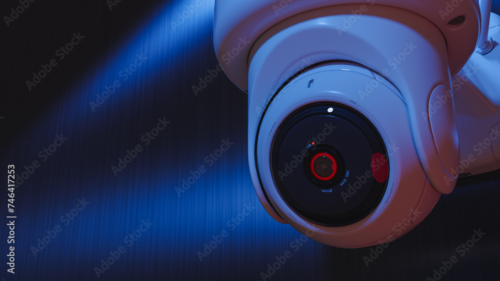 Cctv Security Camera in dark area. Can be used in technology background or security work.