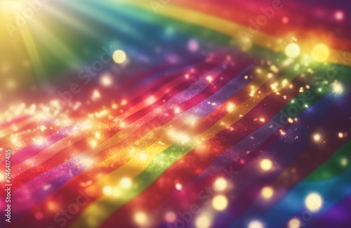 Gay Rainbow Flag Parade in Summer, LGBQ concept
